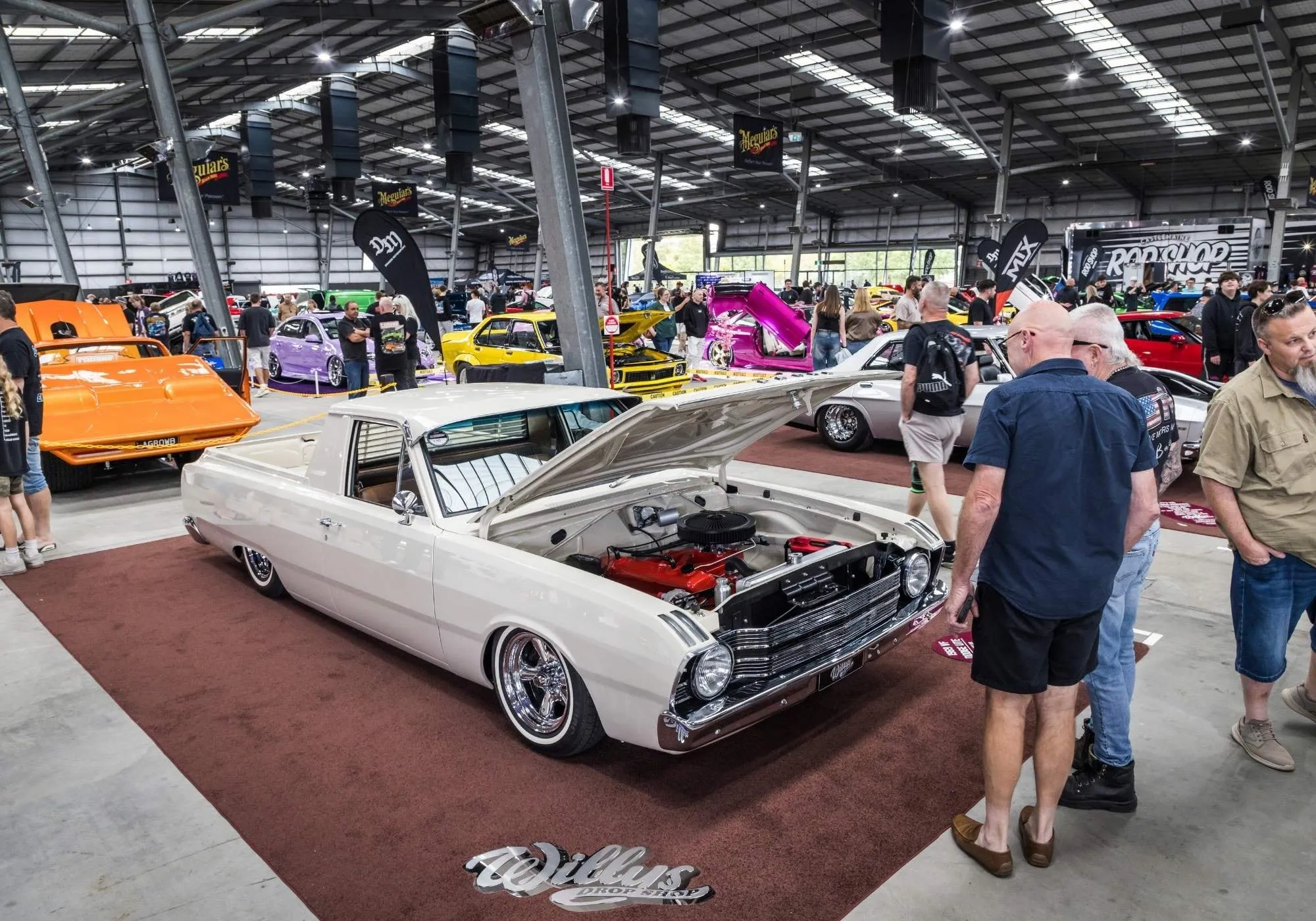 A white custom Holden on the Street Machine Custom World show floor