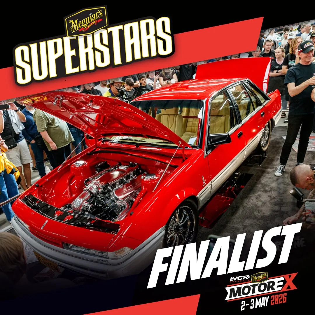 Meguiar’s Superstars 2026 finalist: a red coupe with the bonnet up